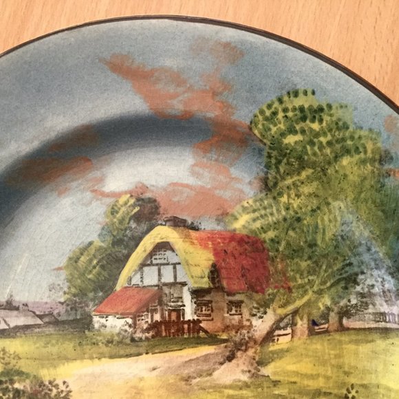 Vintage Royal Doulton made in England plate cottage country scene landscape 9.5" - Picture 4 of 7